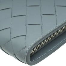 Bottega Veneta Grey Intrecciato Nappa Half Zip Pouch