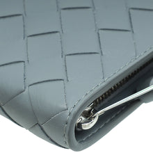 Bottega Veneta Grey Intrecciato Nappa Half Zip Pouch
