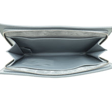Bottega Veneta Grey Intrecciato Nappa Half Zip Pouch