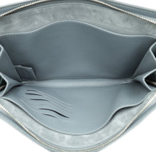 Bottega Veneta Grey Intrecciato Nappa Half Zip Pouch