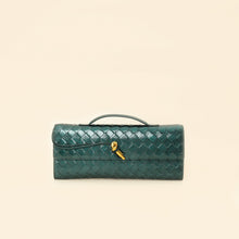 Bottega Veneta Metallic Emerald Intrecciato Andiamo Clutch