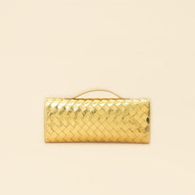 Bottega Veneta Metallic Gold Intrecciato Andiamo Clutch