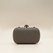 Bottega Veneta Greige Knot Intrecciato Chain Clutch Bag