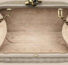 Bottega Veneta Greige Knot Intrecciato Chain Clutch Bag