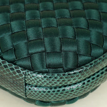 Bottega Veneta Emerald Green Intrecciato Satin Ayers Stretch Knot Clutch