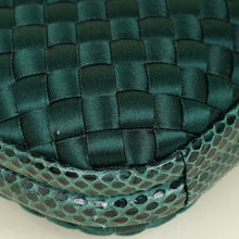 Bottega Veneta Emerald Green Intrecciato Satin Ayers Stretch Knot Clutch