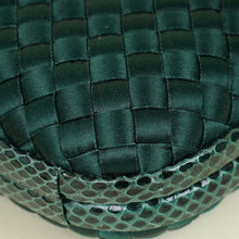Bottega Veneta Emerald Green Intrecciato Satin Ayers Stretch Knot Clutch