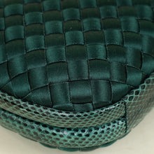 Bottega Veneta Emerald Green Intrecciato Satin Ayers Stretch Knot Clutch