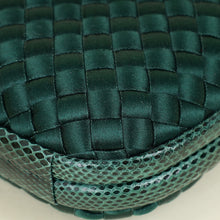 Bottega Veneta Emerald Green Intrecciato Satin Ayers Stretch Knot Clutch