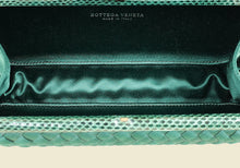 Bottega Veneta Emerald Green Intrecciato Satin Ayers Stretch Knot Clutch