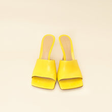 Bottega Veneta Yellow Stretch Heeled Mule 38.5
