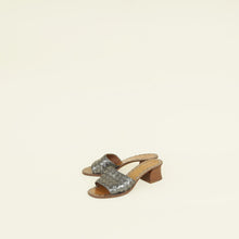 Bottega Veneta Metallic Dark Grey Ravello Heeled Sandal 35