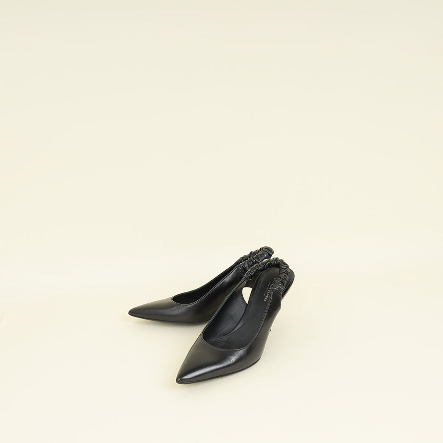 Bottega Veneta Black Smooth Slingback Pumps 36.5