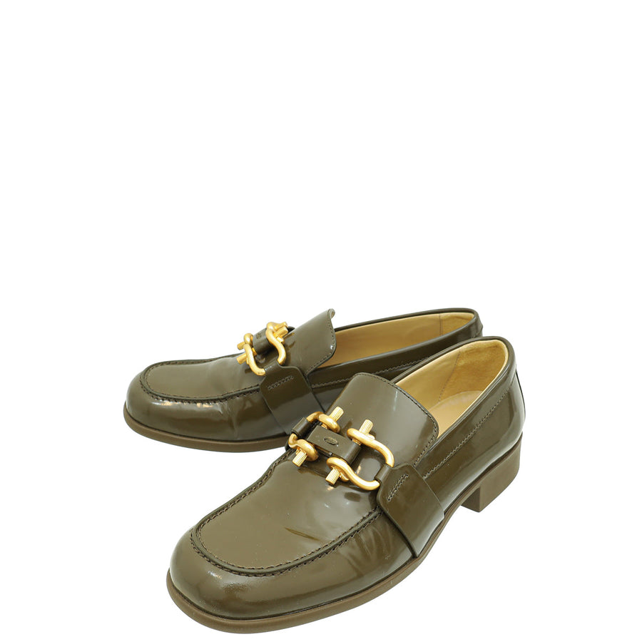 Bottega Veneta Lina Green Monsieur Mocassin 38.5
