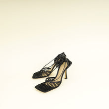 Bottega Veneta Black Stretch Lace Up Sandal 38