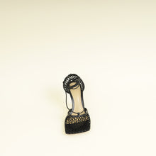 Bottega Veneta Black Stretch Lace Up Sandal 38