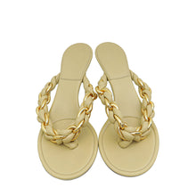Bottega Veneta Beige Braided Chain Thong Sandal 40