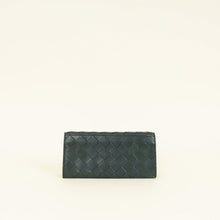 Bottega Veneta Dark Green Intrecciato Long Wallet