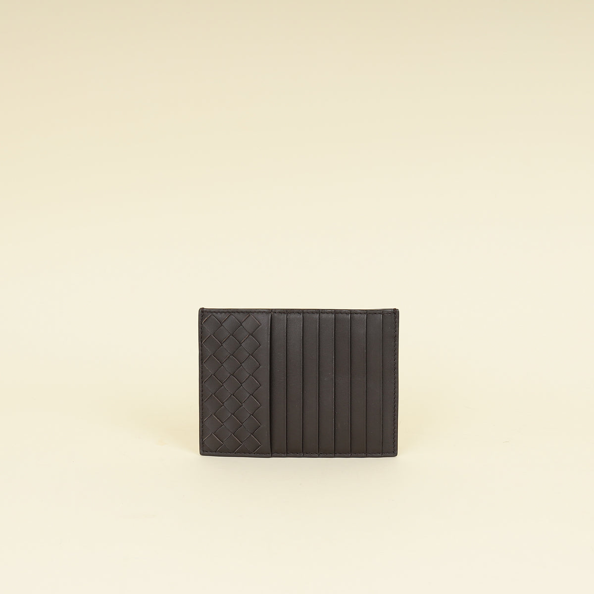 Bottega Veneta Chocolate Intrecciato Card Case With Coin Purse
