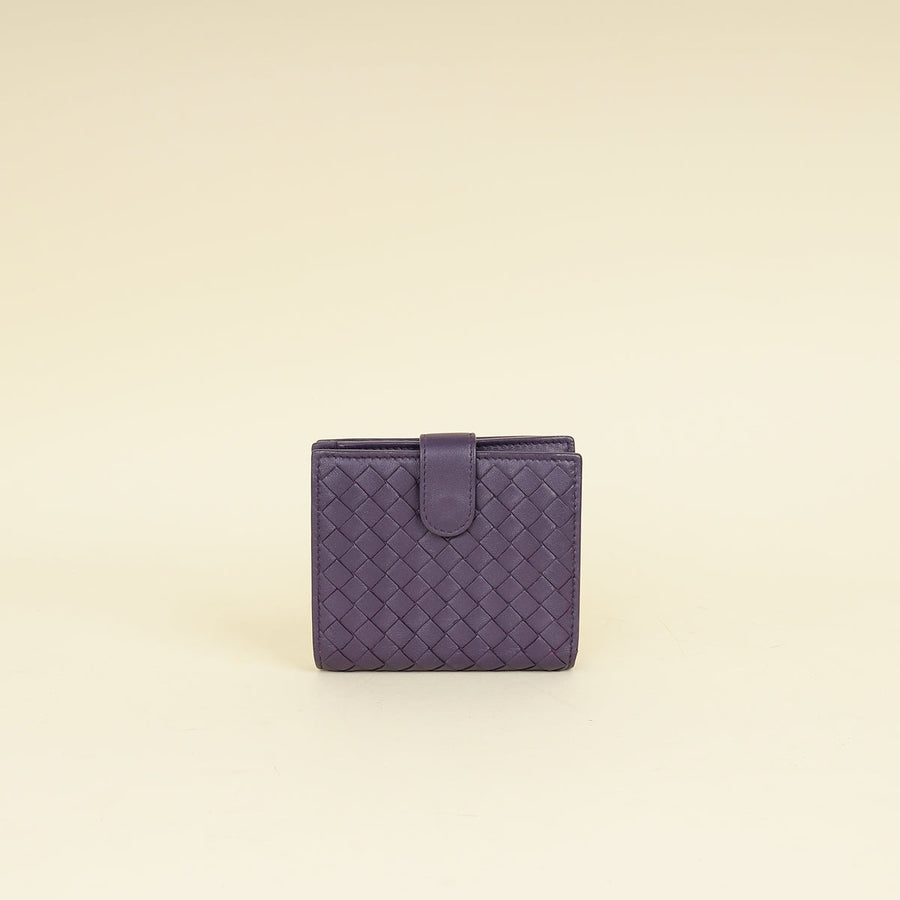 Bottega Veneta Violet Intrecciato Medium French Wallet