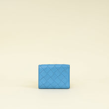 Bottega Veneta Blue Porridge Small Tri-Fold Zip Wallet