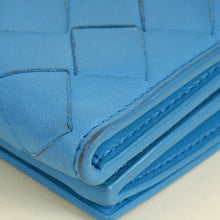 Bottega Veneta Blue Porridge Small Tri-Fold Zip Wallet