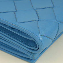 Bottega Veneta Blue Porridge Small Tri-Fold Zip Wallet