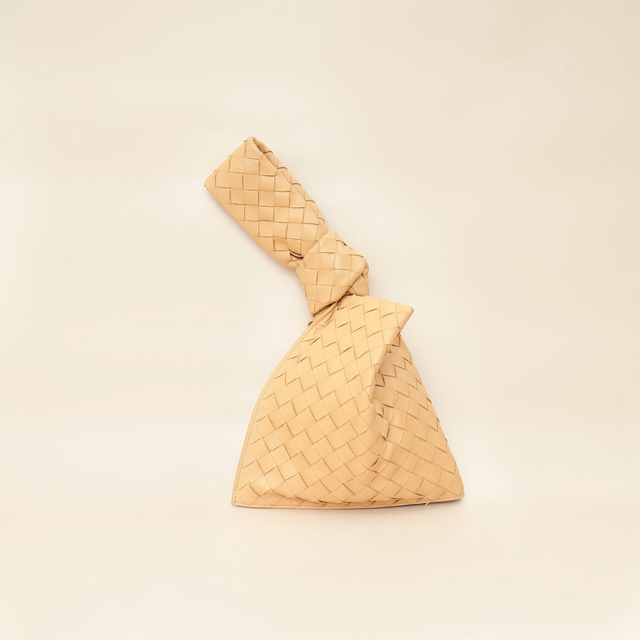 Bottega Veneta Beige Intrecciato Twist Clutch