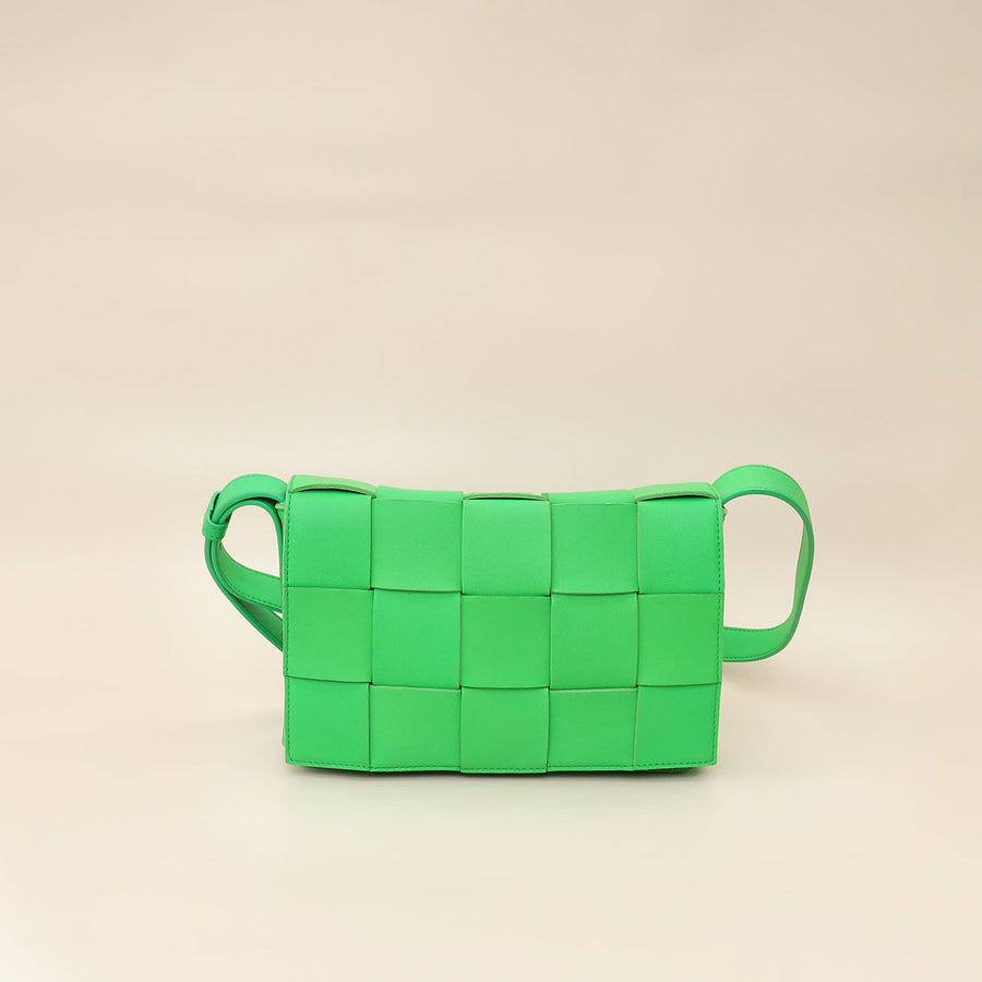 Bottega Veneta Parakeet Intreccio Cassette Classic Crossbody Bag