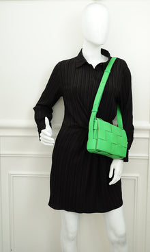 Bottega Veneta Parakeet Intreccio Cassette Classic Crossbody Bag