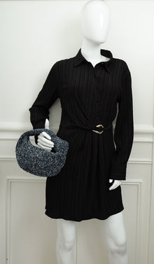 Bottega Veneta Navy Blue Mini Jodie Bouclé Denim Bag