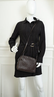 Bottega Veneta Brown Intrecciato Nodini Crossbody Bag