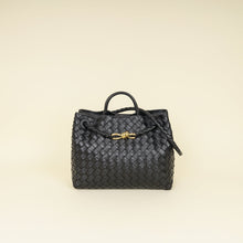 Bottega Veneta Black Intrecciato Nappa Andiamo Medium Bag