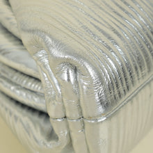 Bottega Veneta Metallic Silver Bark Embossed The Mini Pouch
