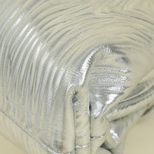 Bottega Veneta Metallic Silver Bark Embossed The Mini Pouch