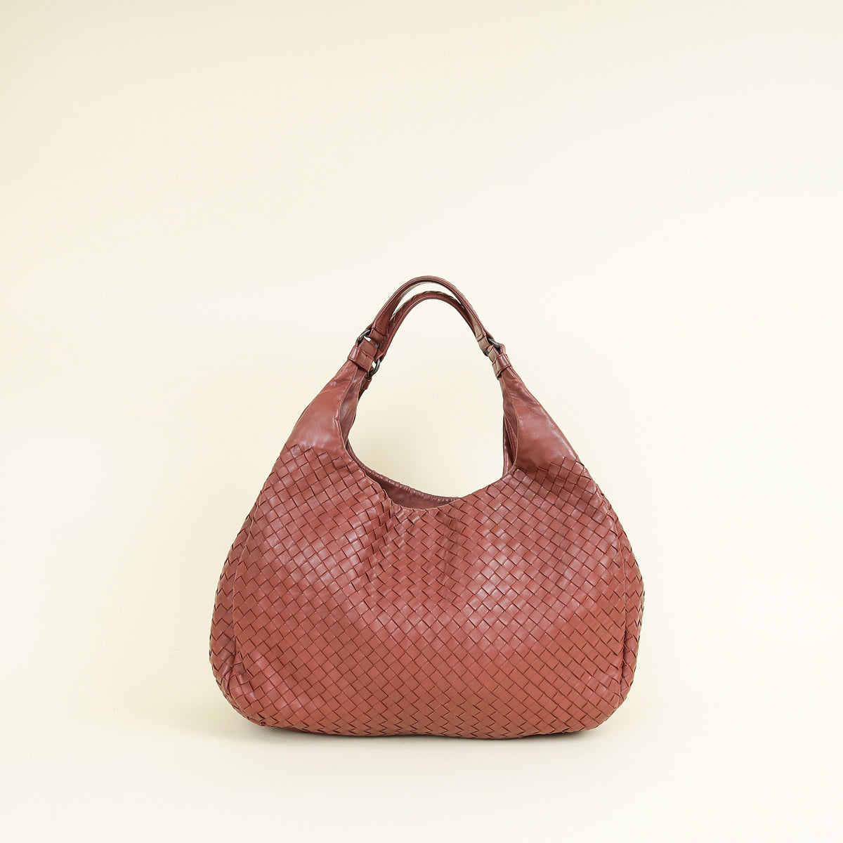 Bottega Veneta Red Brown Intrecciato Hobo Large Campana Bag