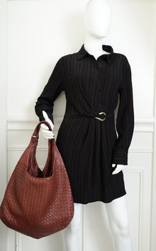 Bottega Veneta Red Brown Intrecciato Hobo Large Campana Bag