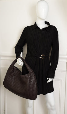 Bottega Veneta Chocolate Brown Intrecciato Veneta Hobo Large Bag