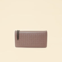 Bottega Veneta Deep Mauve Intrecciato Chain Wallet