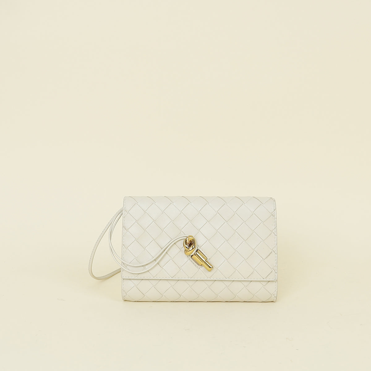 Bottega Veneta Chalk Andiamo Pouch on Strap
