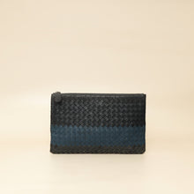 Bottega Veneta Tricolor Striped Intrecciato Zipped Pouch