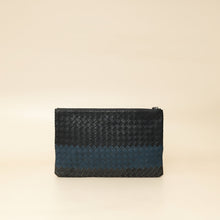 Bottega Veneta Tricolor Striped Intrecciato Zipped Pouch