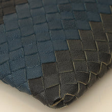 Bottega Veneta Tricolor Striped Intrecciato Zipped Pouch