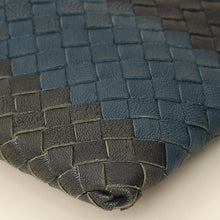 Bottega Veneta Tricolor Striped Intrecciato Zipped Pouch