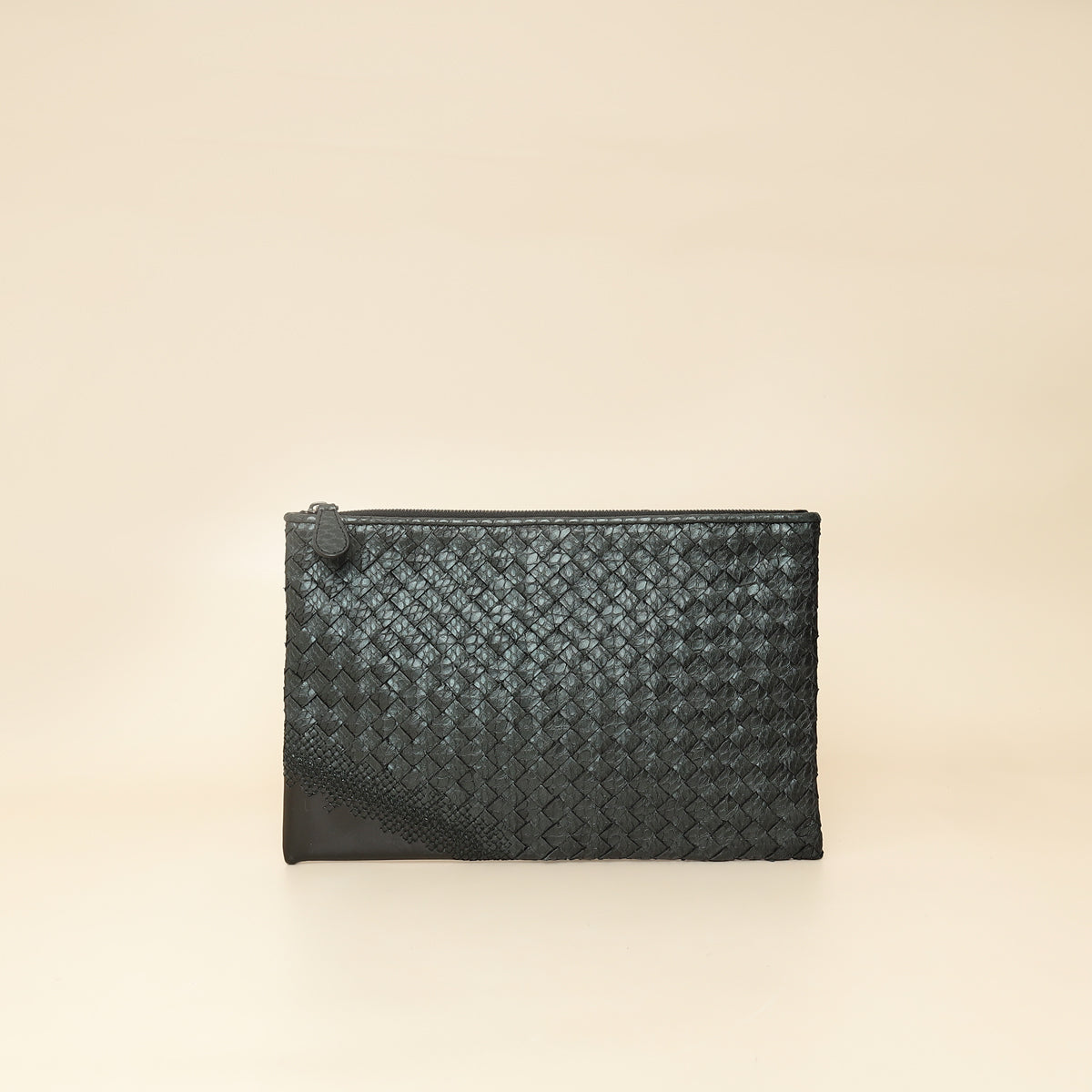 Bottega Veneta Bicolor Intrecciato Zipped Pouch