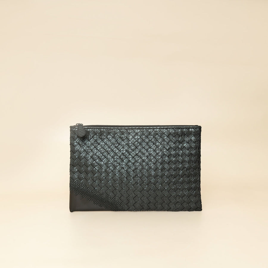 Bottega Veneta Bicolor Intrecciato Zipped Pouch