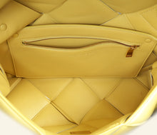 Bottega Veneta Yellow Maxi Intrecciato Padded Top Handle Bag