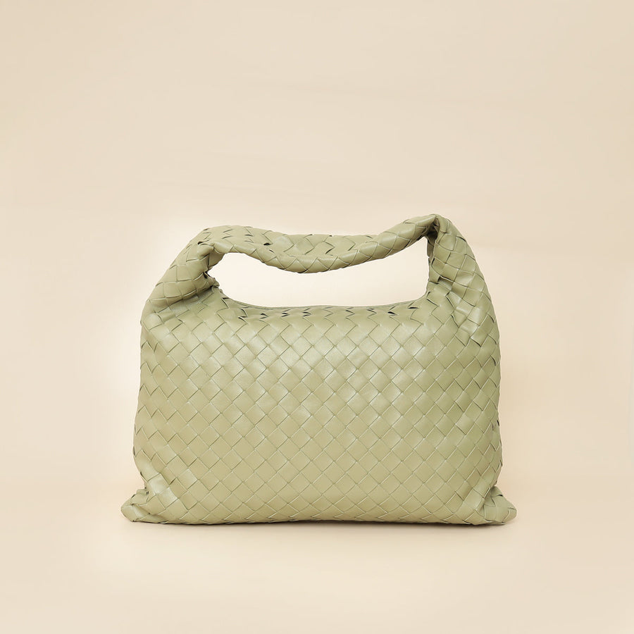 Bottega Veneta Travertine Intrecciato Hop Hobo Bag