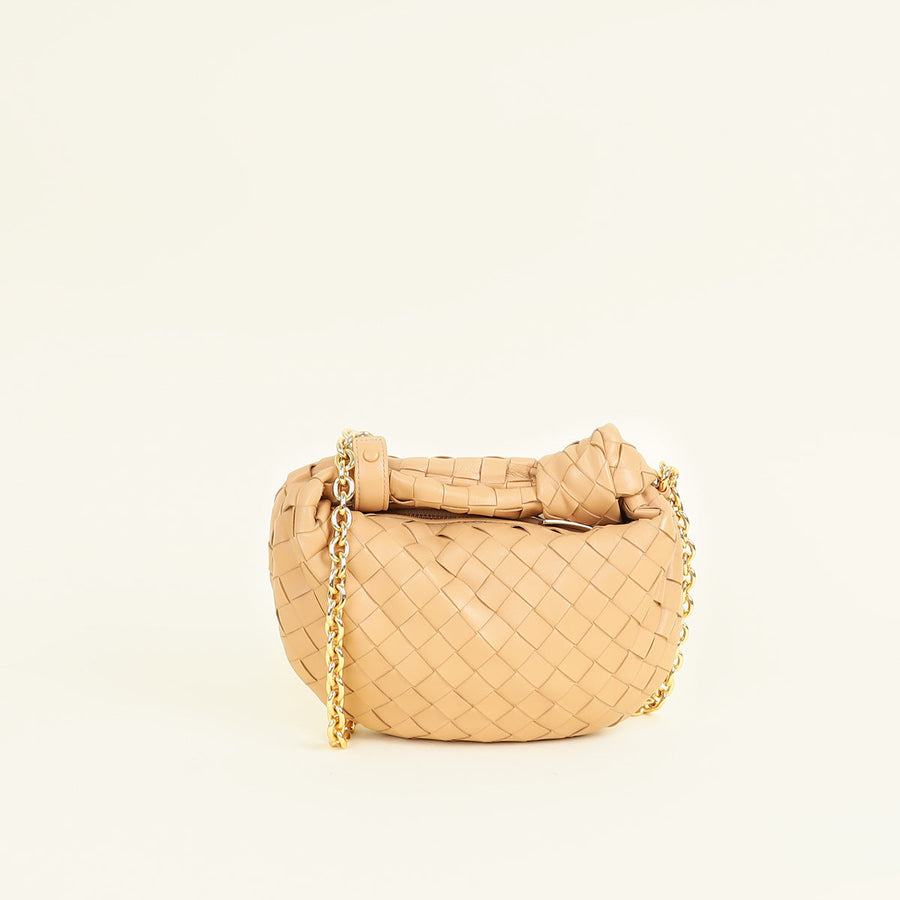 Bottega Veneta Beige Intrecciato Chain Mini Jodie Bag