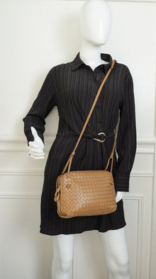 Bottega Veneta Brown Intrecciato Nodini Crossbody Bag